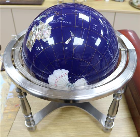 A modern hardstone veneered globe